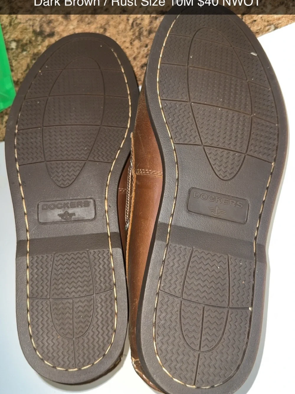 Dockers Brown Leather Boat Shoes with Contrast Laces
